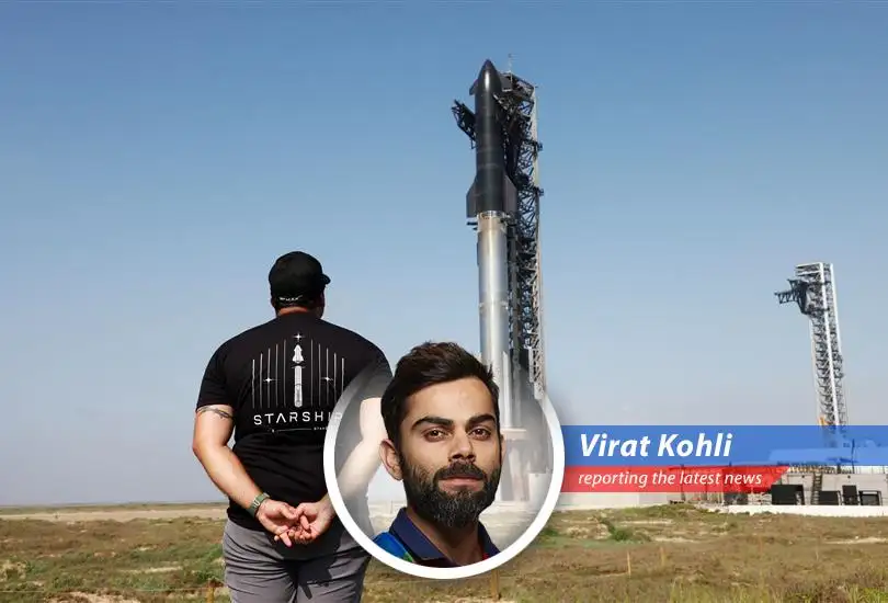 A lighthearted take on SpaceX's recent Starship test flight, blending humor, satire, and a touch of King Kohli's on-field fire.