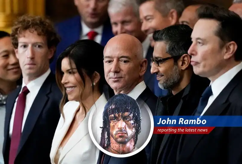 A look at how Amazon is navigating Trump's tariffs and a surprising detente between two powerful figures, from the eyes of Rambo.