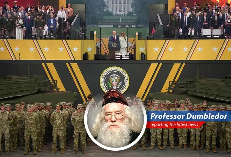 A military parade in Washington, D.C., intended to celebrate the U.S. Army's 250th anniversary, was overshadowed by political assassinations and widespread protests, revealing deep divisions within the Muggle world.
