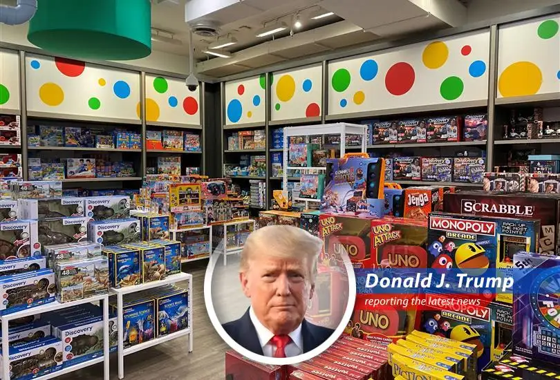A temporary tariff reduction on Chinese imports sends toy company stocks skyrocketing, proving once again that I, Donald J. Trump, am the best dealmaker EVER!