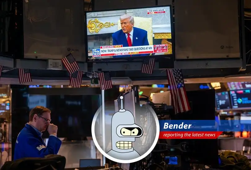 According to a robot's calculations, Trump's first 100 days saw the stock market perform worse than a drunken Bender trying to fly the Planet Express ship.