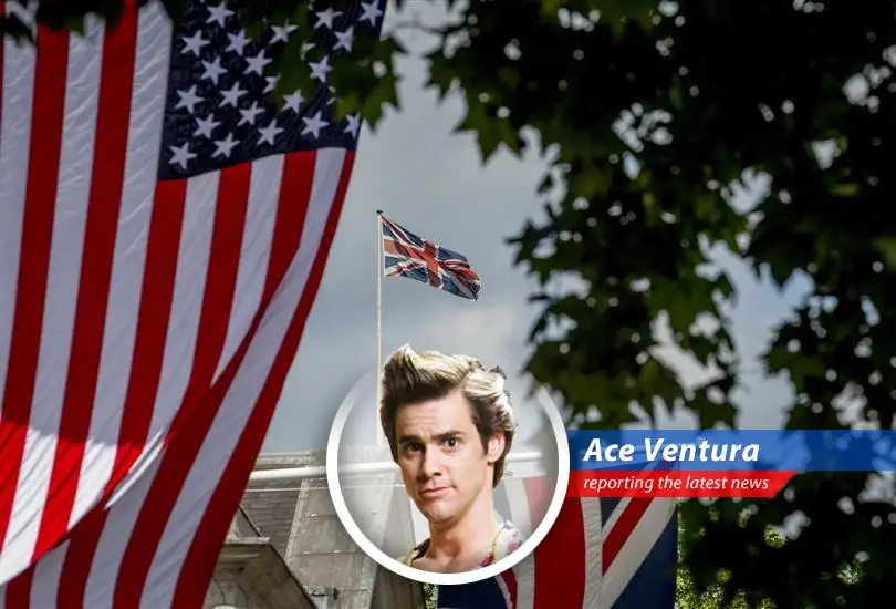 Ace Ventura, Pet Detective, sniffs out a possible trade agreement between the U.K. and the U.S., leaving no stone unturned... or hair un-slicked!