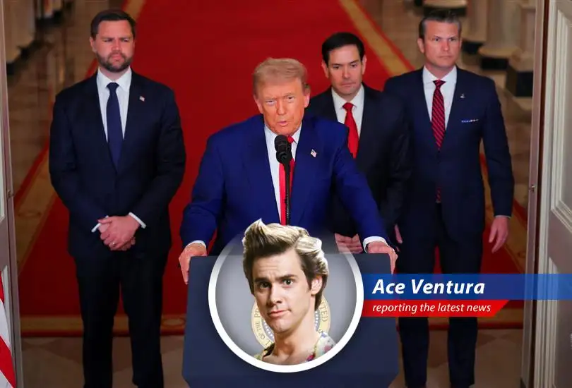 Ace Ventura reports on Trump's daring strike on Iranian nuclear facilities, a move that's got the world hotter than a freshly laid egg!