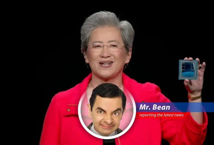 Advanced Micro Devices stock jumps nearly 10% after unveiling new AI chips and a bullish analyst report, proving even Mr. Bean could be a stock market genius. Maybe.