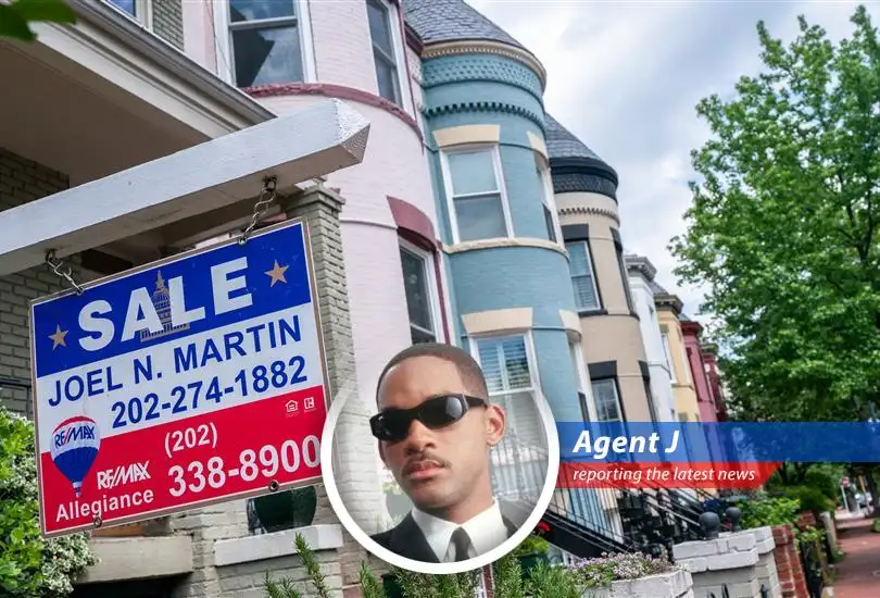 Agent J reports on the perplexing downturn in Earth's housing market, where high interest rates and low confidence are turning the American Dream into a nightmare... or at least a fixer-upper.
