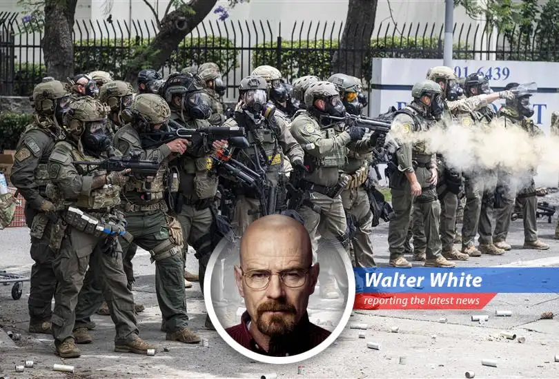Amidst immigration protests in Los Angeles, President Trump deploys the National Guard, sparking a fiery response from Governor Newsom and raising tensions to a Heisenberg level.
