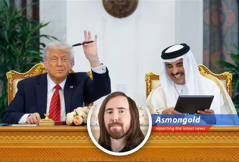 Asmongold dives into the controversy surrounding Qatar's alleged attempt to gift Donald Trump a Boeing 747, dissecting the political fallout and ethical concerns with his signature humor and unfiltered commentary.