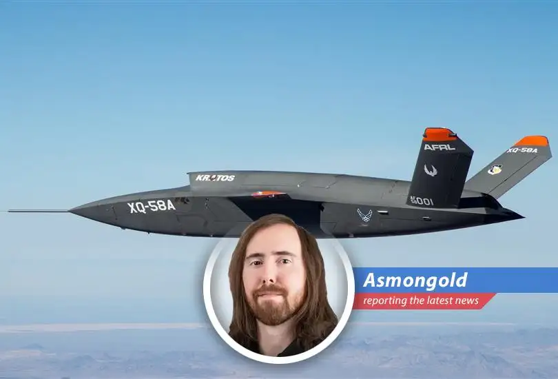 Asmongold reacts to Goldman Sachs' bullish outlook on Kratos Defense following the war in Ukraine, highlighting the shift towards cheaper, more efficient weaponry and the potential for major disruptions in the defense industry.