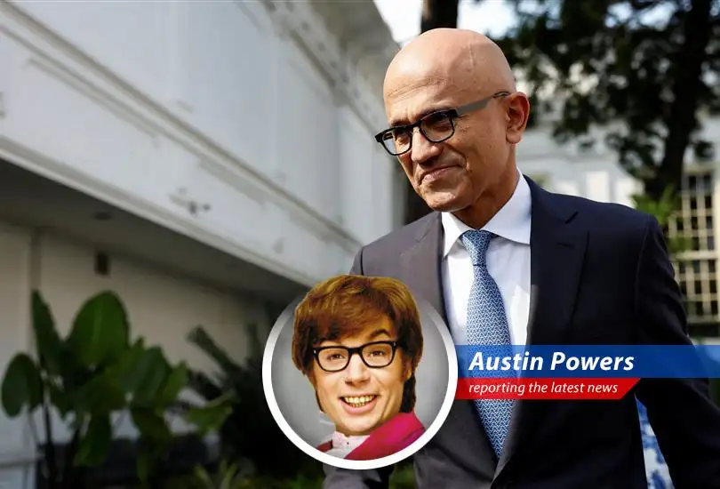 Austin Powers investigates Microsoft's recent layoffs of 6,000 employees amidst record profits and AI successes. Is it a strategic move or a dastardly plot by Dr. Evil?