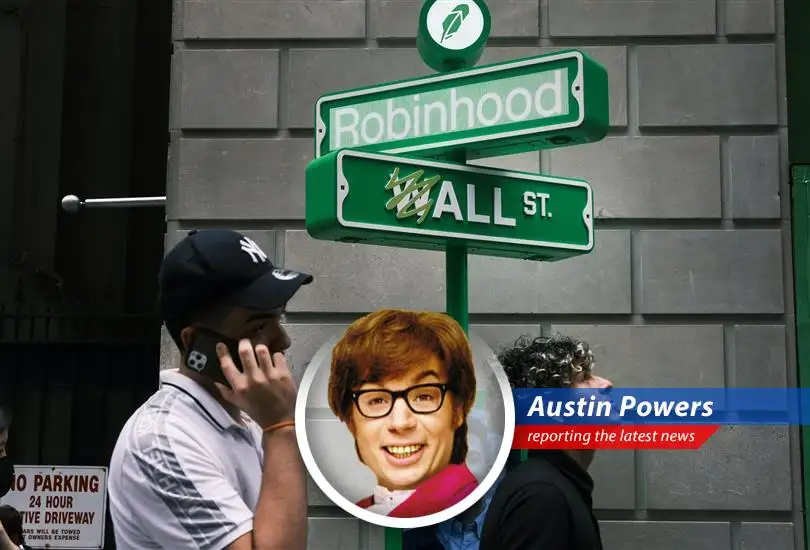 Austin Powers reports on Robinhood's recent stock surge, ambitious crypto expansion in Europe, and plans to revolutionize financial infrastructure with tokenized assets, yeah!