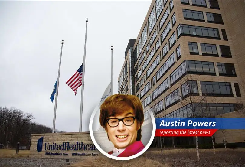 Austin Powers reports on the groovy but grim news for UnitedHealth as the Department of Justice launches an investigation, sending their stock plummeting faster than a shaguar on shag carpet!