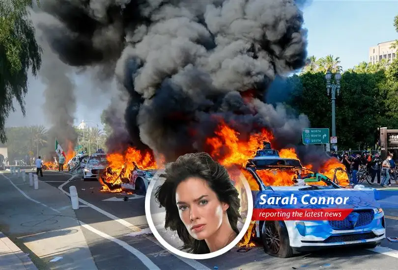 Autonomous vehicles become collateral damage as protests against immigration policies escalate in downtown Los Angeles, raising questions about the future and safety of AI on our streets.