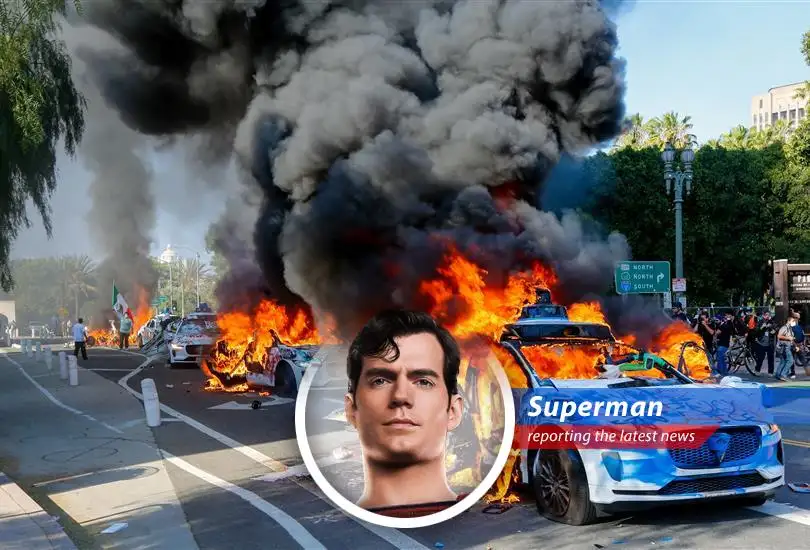 Autonomous vehicles torched during immigration protests in Los Angeles, raising safety concerns and halting Waymo services.