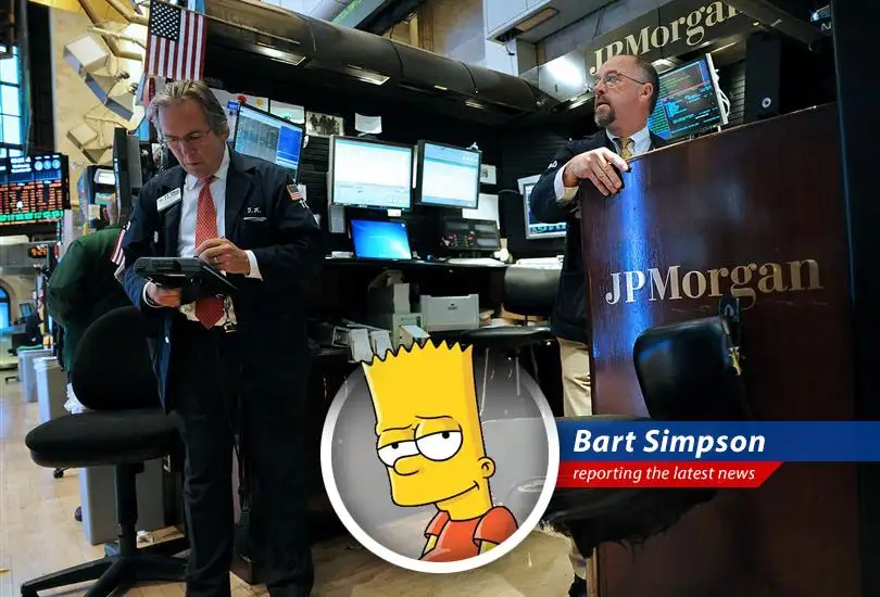 Bart Simpson reports on how JPMorgan's JEPI ETF helps investors chill out during market mayhem, offering downside protection and income like a perfectly timed prank call.