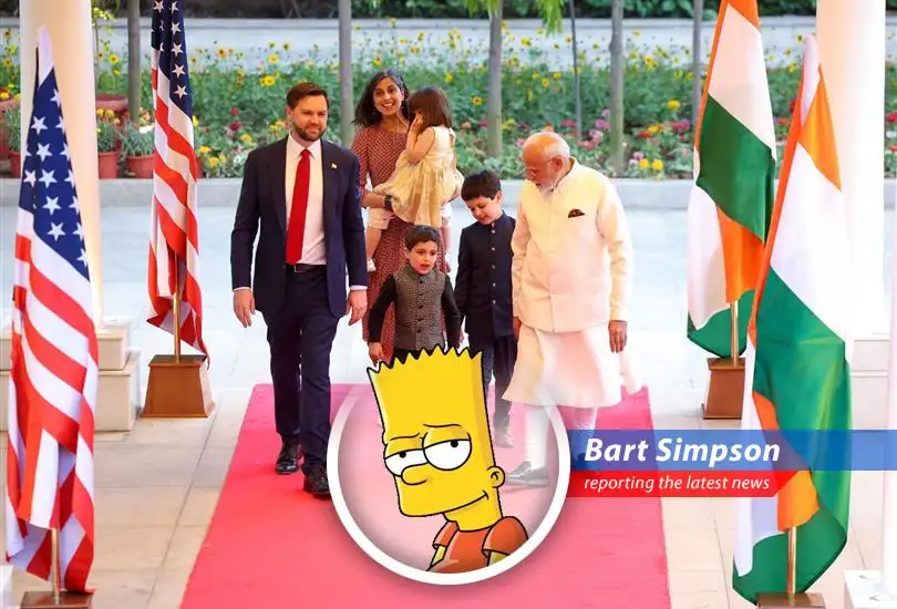 Bart Simpson reports on the surprising progress in trade talks between India and the U.S., featuring tariffs, diplomacy, and maybe even some Krusty Burgers.