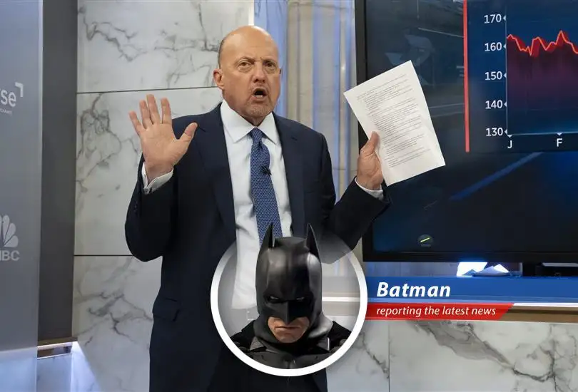 Batman analyzes Jim Cramer's new book and investment strategies, offering a unique perspective on market maneuvers and avoiding financial Jokers.