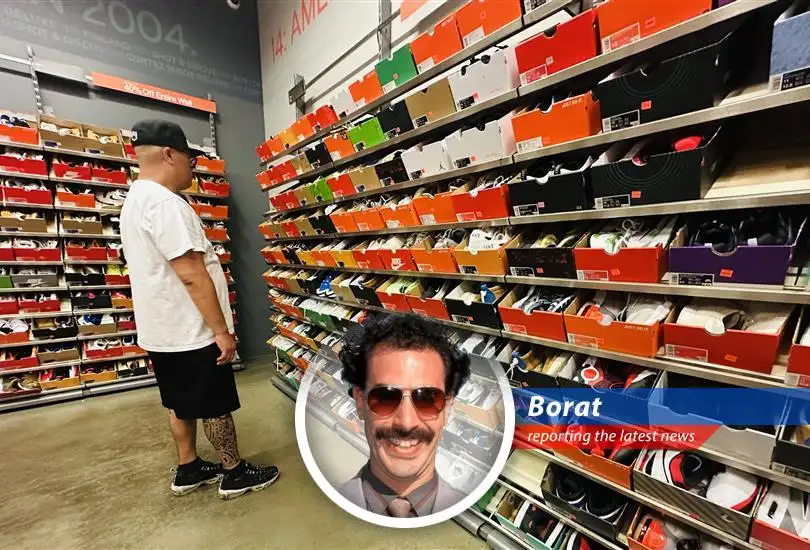 Borat investigates how Trump's tariffs are making clothes and shoes more expensive for Americans, maybe even too expensive for sexy time!