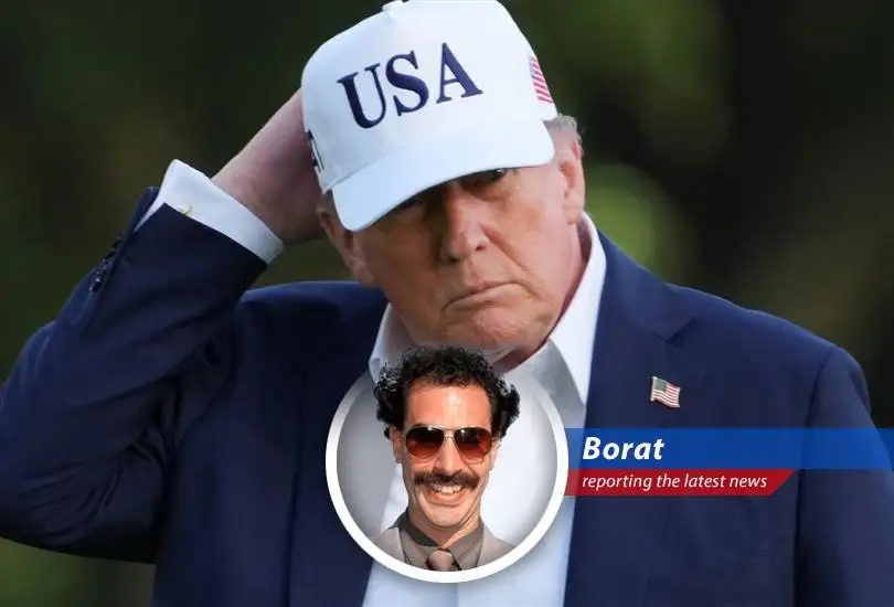 Borat reports on Trump's new 25% tariffs on imports from Japan and South Korea, questioning if it's 'very niiice' or a 'great success' for the United States.