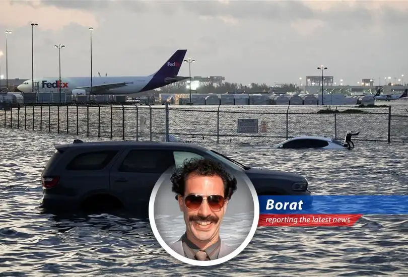 Borat reports on the crumbling American infrastructure, climate change woes, and why your bridge might melt like ice cream in July.