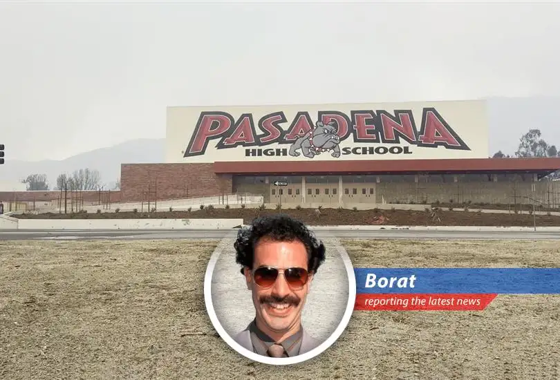 Borat reports on the impending financial crisis in American public schools due to the expiration of pandemic relief funds and declining enrollment.