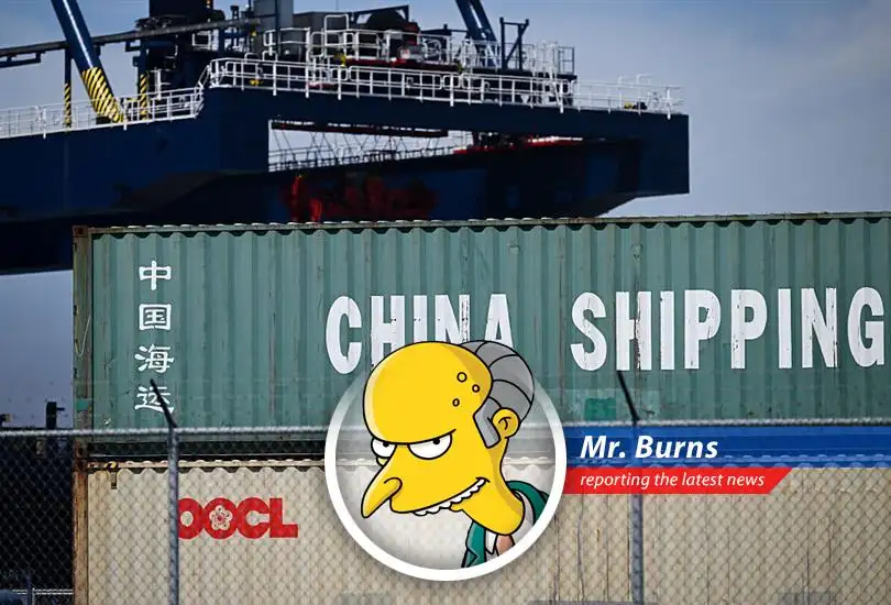 Burns analyses China's export surge amid US trade tensions, finding potential profits and gloating over America's woes.