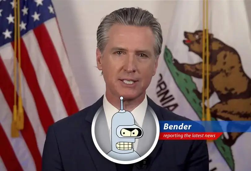 California Governor Gavin Newsom is suing Fox News for defamation over misleading statements about a phone call with Donald Trump, seeking damages mirroring the Dominion settlement. Looks like someone's getting Bender's patented shiny metal justice!