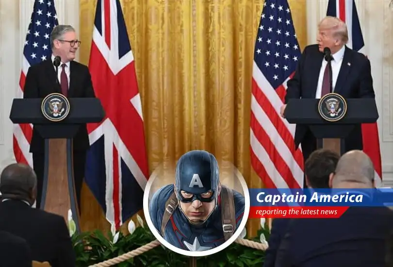 Captain America reports on the U.K. and U.S. striking a trade deal, navigating tariffs and economic uncertainties in a post-Snap world.
