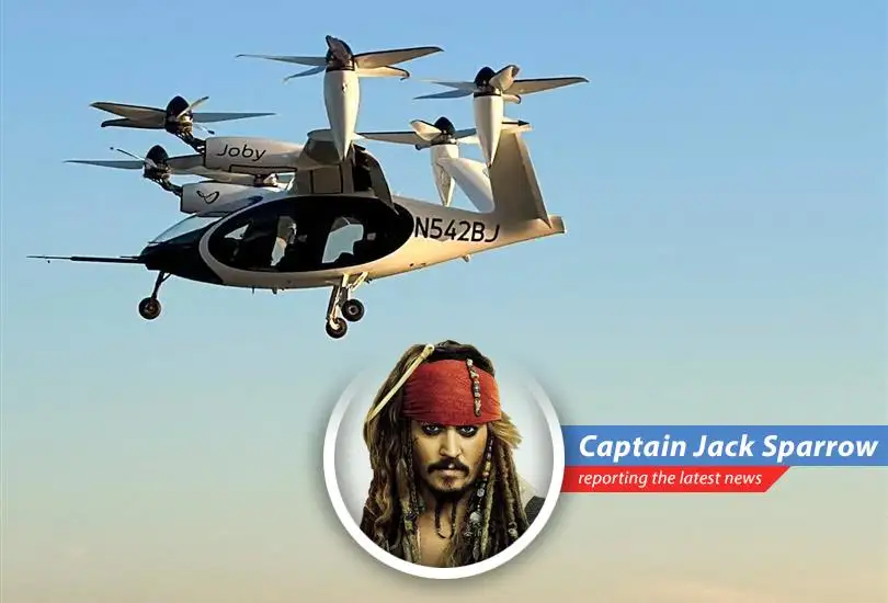 Captain Jack Sparrow reports on Joby Aviation's 28% stock surge after receiving $250 million from Toyota for electric air taxi development, a deal promising to revolutionize travel – or at least make it less boring than sailing.