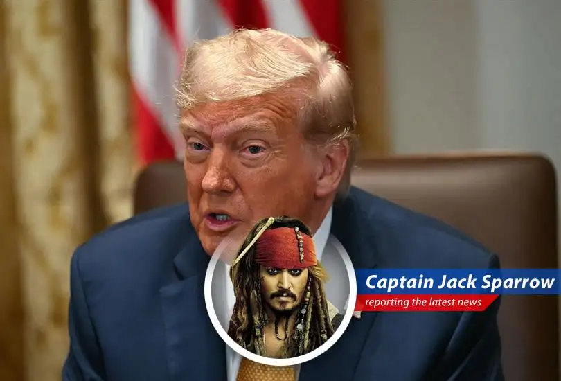 Captain Jack Sparrow reports on Trump's new 50% copper tariff, sending prices soaring and investors scrambling like crabs on a hot beach.