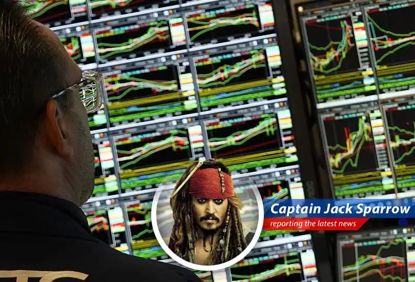 Captain Jack Sparrow reports on the chaos in the financial seas as investors scramble for safe havens amidst escalating tensions between Israel and Iran.