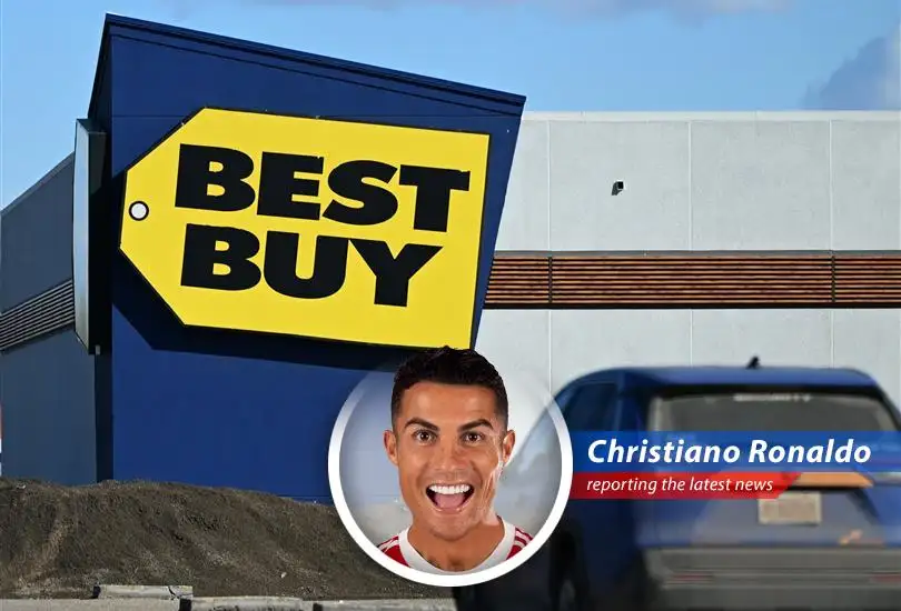 Cristiano Ronaldo weighs in on Best Buy's recent financial struggles, blaming tariffs and possibly his own dazzling presence for the electronics retailer's lowered expectations.
