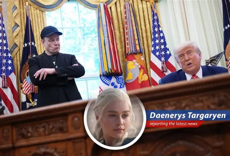Daenerys Targaryen reports on Elon Musk's departure from his role in Trump's administration, offering a humorous perspective on the billionaire's government service and its impact.