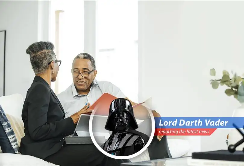 Darth Vader analyzes the galactic economy, advising investors to choose wisely amidst market volatility and whispers of rebellion.