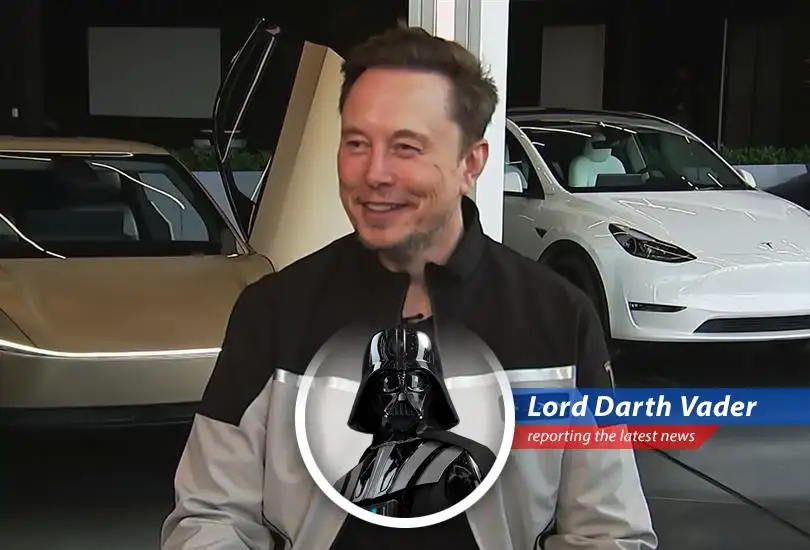 Darth Vader reports on Elon Musk's commitment to Nvidia and AMD chips, questioning the Force behind his decisions and pondering the future of tech alliances.