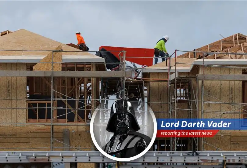 Darth Vader reports on the volatile lumber prices impacting the U.S. housing market, with a dark side twist.