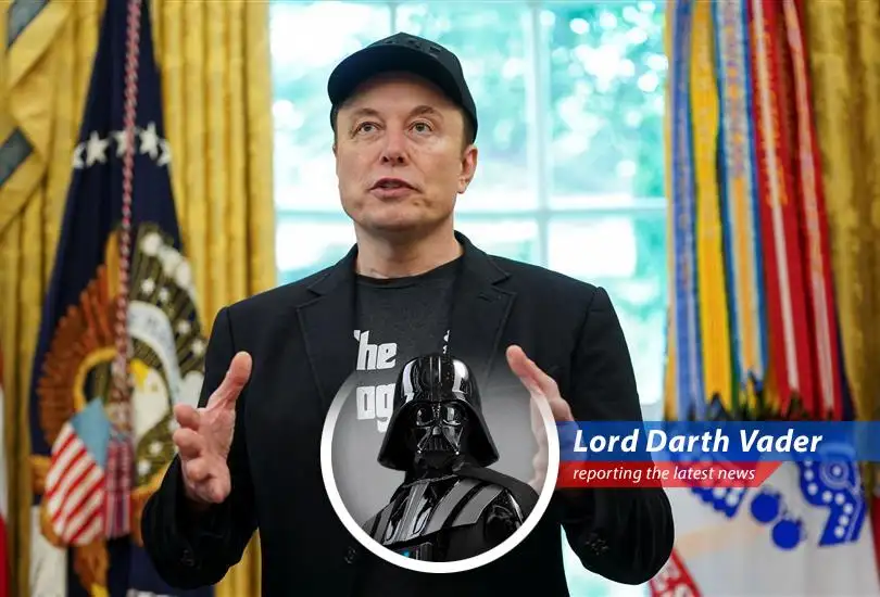 Darth Vader weighs in on Elon Musk's recent social media purge and his escalating feud with Donald Trump, finding the whole affair rather... amusing.