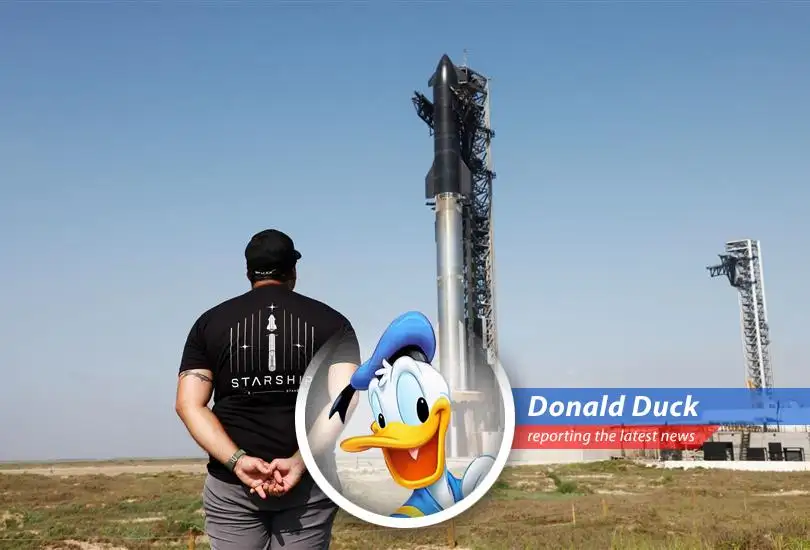 Donald Duck reports on SpaceX's latest explosive test flight, where Starship suffered another setback, leaving this duck saying 'What's the big idea?!'
