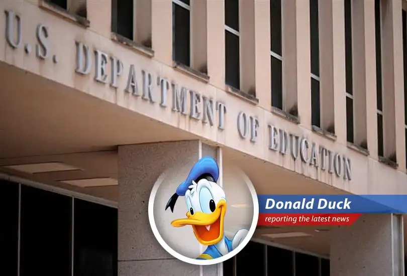 Donald Duck reports on the government's quacky plan to shuffle student loan management between departments, leaving borrowers in a flap!