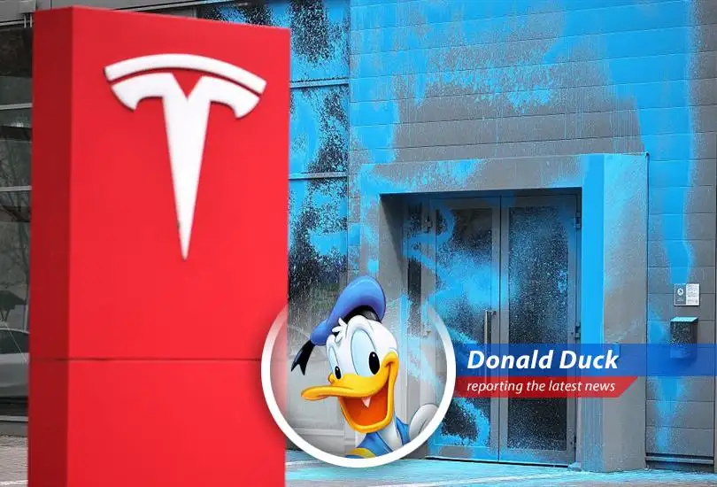 Donald Duck reports on the wild ups and downs of the stock market, from Tesla's European woes to steel tariff triumphs, with a healthy dose of satire and fowl frustration.