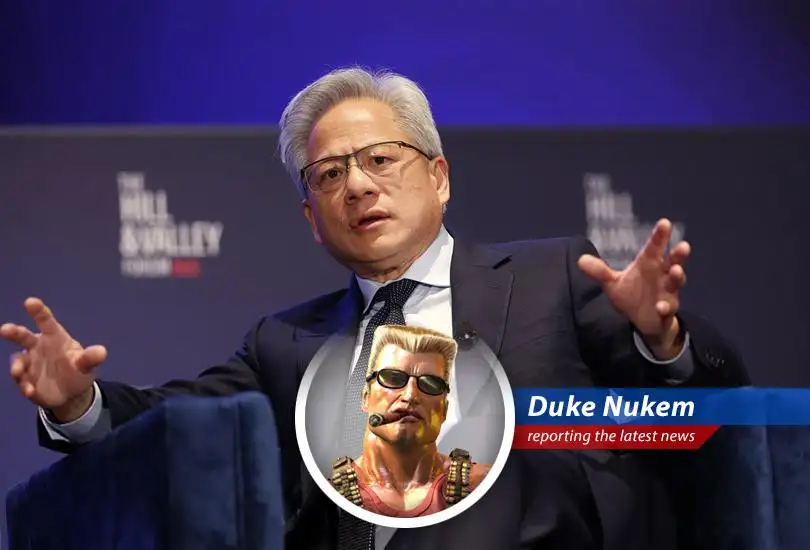 Duke Nukem dives into the stock market chaos as Trump targets Apple and Nvidia prepares for its close-up, delivering his unique brand of humor and insight.