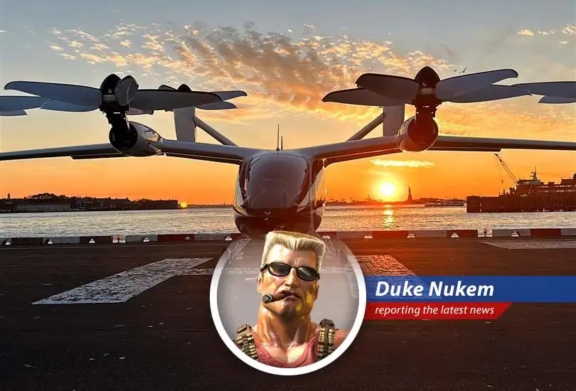 Duke Nukem reports on Joby Aviation's stock soaring as they bring their eVTOL air taxis to the UAE, promising a revolution in transportation. Looks like I gotta get me one of these!