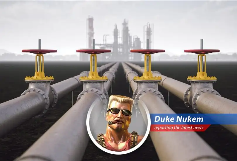 Duke Nukem reports on how falling oil prices are making Big Oil sweat over those juicy shareholder payouts. Time to kick ass and chew bubblegum...and they're all out of bubblegum!