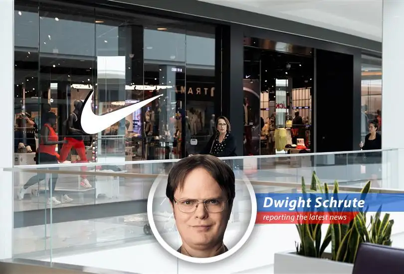 Dwight K. Schrute analyzes Nike's quarterly woes, tariff troubles, and the Skims delay, wondering if even beet-fueled innovation can save the day.