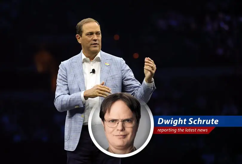 Dwight Schrute reports on Cisco's recent financial triumph, proving that hard work and the right tech can lead to prosperity, much like a successful beet harvest.