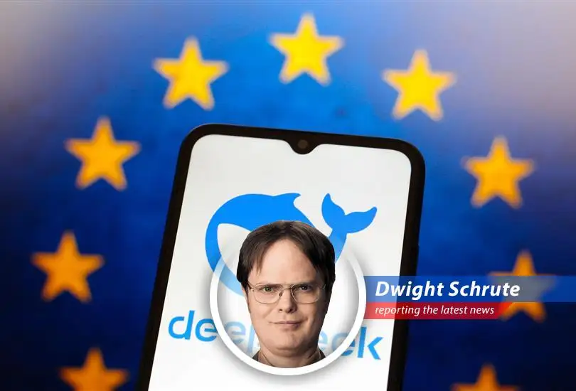Dwight Schrute reports on Germany's data protection concerns over DeepSeek's AI app and its potential data transfer to China, a clear violation of GDPR and a threat to European security.