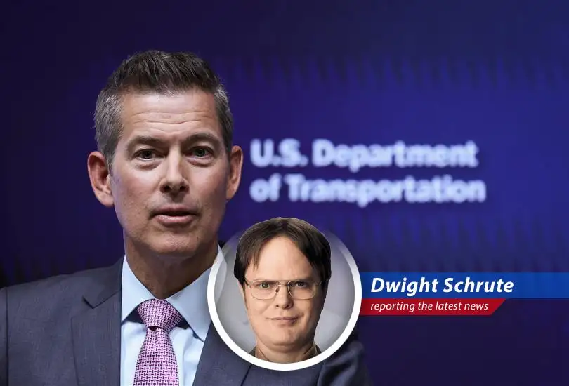 Dwight Schrute reports on the U.S. Transportation Department's plan to combat air traffic controller shortages and modernize infrastructure. Beet juice may be involved.
