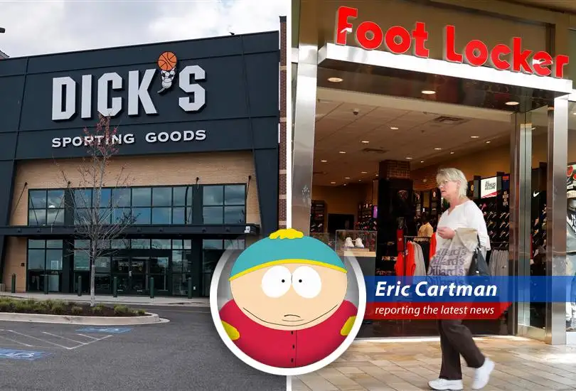 Eric Cartman weighs in on Dick's Sporting Goods' audacious plan to gobble up Foot Locker for $2.4 billion, promising world domination and more Nikes for him!