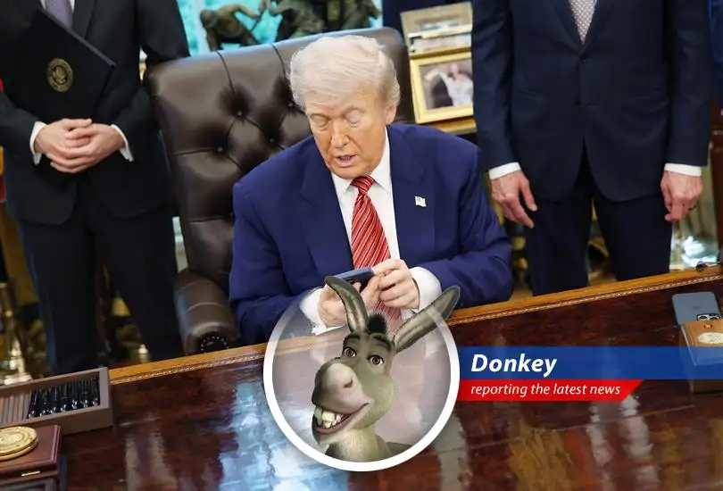 Former President Trump rants about AT&T's tech troubles, but Donkey's got some thoughts (and maybe some waffles) about it all!
