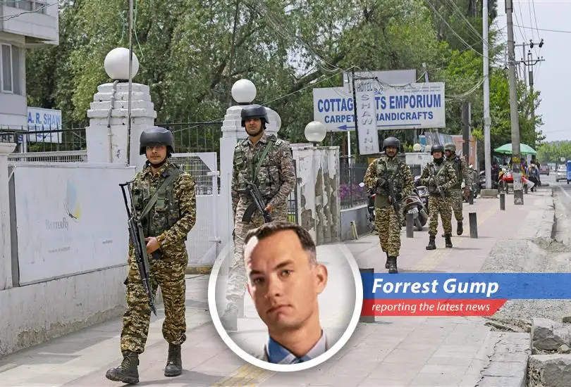 Forrest Gump reports on the spicy developments between India and Pakistan, involving explosions, accusations, and promises of payback – like shrimp, but with higher stakes.