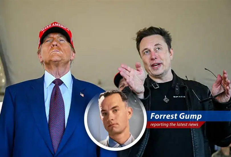 Forrest Gump reports on the surprising fall-out between Trump and Musk, from buddies to online enemies, faster than you can say 'box of chocolates'.